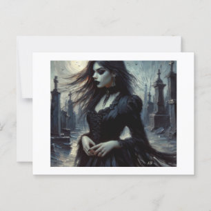 Goth Female unter den Gräbern, Postkarte