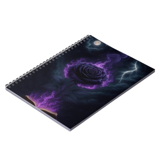 Goth Flame Rose Notizblock (Linke Seite)