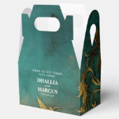 Goth Floral Aquamarin und Gold Geschenkschachtel (Geöffnet)