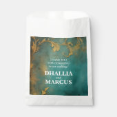 Goth Floral Aquamarin und Gold Geschenktütchen (Vorderseite)