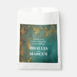 Goth Floral Aquamarin und Gold Geschenktütchen