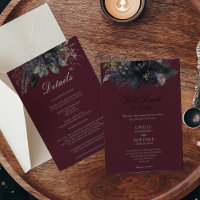 Goth Floral bis Death formale Hochzeitdetails und