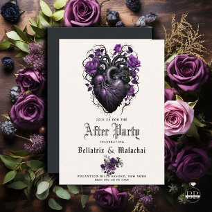 Goth-Floral-Herz-Tief-Amethyst-Purple-After-Party Begleitkarte