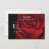 Goth Floral Moody Dark Rote Rose Black Wedding RSVP Karte (Vorderseite)