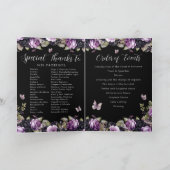 Goth Floral Quinceanera Princess Padrinos Event Programm (Innenseite)