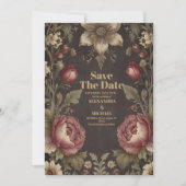Goth Floral Viktorianisch Wedding Save The Date (Vorderseite)
