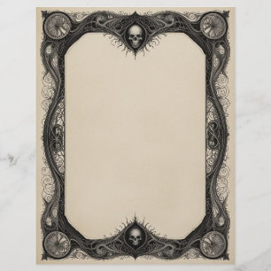 Goth Frame mit Skullen Briefbogen