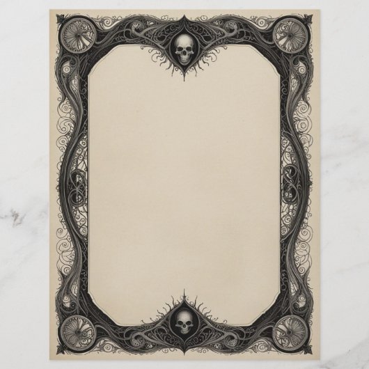 Goth Frame mit Skullen Briefbogen (Vorderseite)