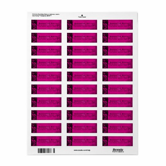 Goth Fuchsia Black Damask Wedelmarken (Vorne)