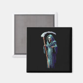 Goth Gamer 8 Bit Pixel Art Video Game Grim Reaper  Magnet (Vorderseite/Rückseite)