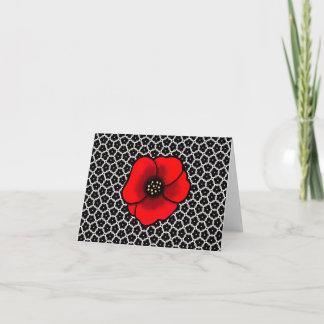 Goth-Garten-Mohn-Blanko-Notizkarte Dankeskarte