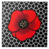 Goth-Garten-Mohn-Untersetzer Fliese (Vorderseite)