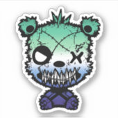 Goth Gay MLM Flag farbiger Bär Aufkleber (Vorderseite)