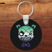 Goth Gay MLM Flag farbiger Bär Schlüsselanhänger (Vorderseite)