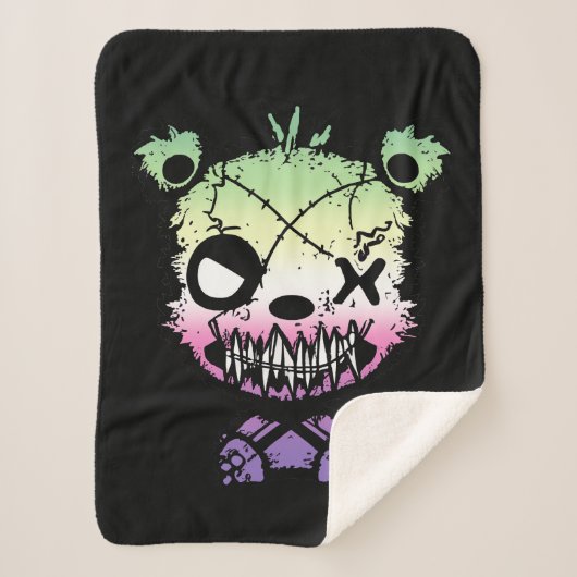 Goth Genderfade Pride Flag farbiger Bär Sherpadecke (Vorderseite)