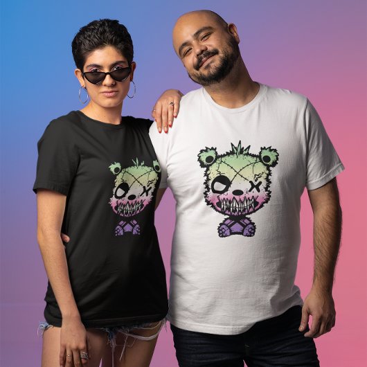 Goth Genderfade Pride Flag farbiger Bär T-Shirt