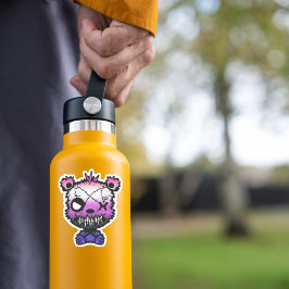 Goth Genderfluid Pride Flag farbiger Bär Aufkleber