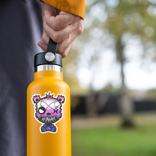 Goth Genderfluid Pride Flag farbiger Bär Aufkleber