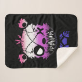 Goth Genderfluid Pride Flag farbiger Bär Sherpadecke (Vorderseite (Horizontal))