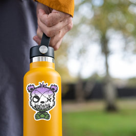 Goth Genderqueer Pride Flag farbiger Bär Aufkleber