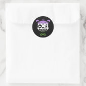 Goth Genderqueer Pride Flag farbiger Bär Runder Aufkleber (Tasche)