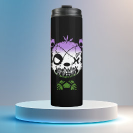 Goth Genderqueer Pride Flag farbiger Bär Thermosbecher