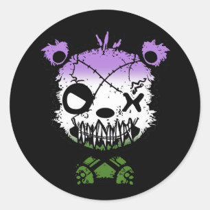 Goth Genderqueer-Stolzflagge Farbbär Runder Aufkleber