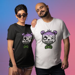 Goth-Genderqueer-Stolzflagge gefärbter Bär T-Shirt