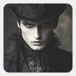 Goth Gentleman Quadratischer Aufkleber