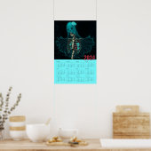 Goth Ghost Wall Calendar 2024 Poster (Küche)