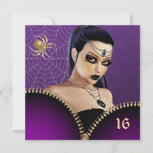 Goth Girl 16 . Geburtstag Einladung