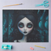 Goth Girl Big Eyes Decoupage Paper Seidenpapier (Basteln)