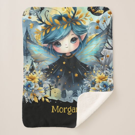Goth Girl Custom Deco Geschenk Kawaii Chibi Sherpadecke (Vorderseite)