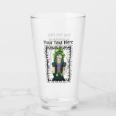 Goth Girl Green Eyes Hat Tätowierung Zeckenrahmen Glas (Vorderseite)