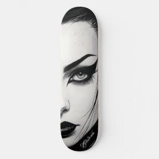 Goth-Girl kühne Tintzeichnung Skateboard
