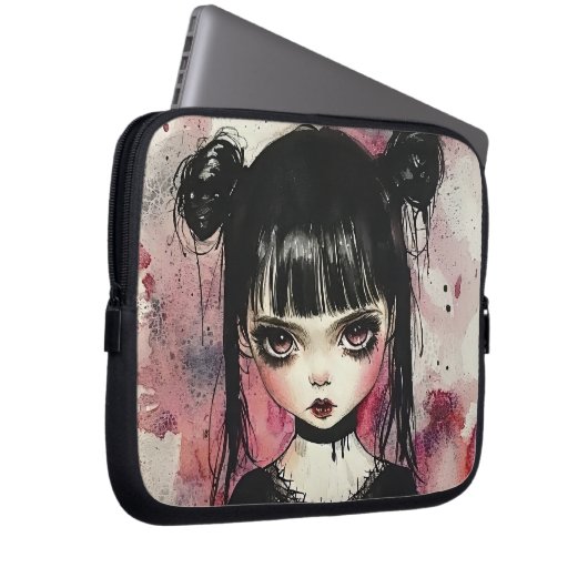Goth Girl Laptopschutzhülle (Vorne Rechts)