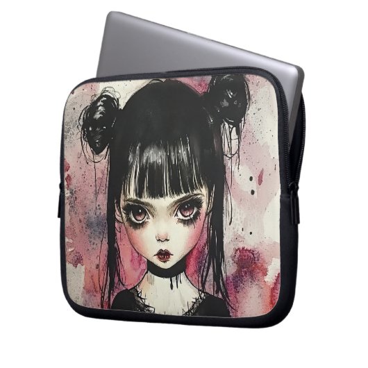 Goth Girl Laptopschutzhülle (Vorderseite Links)