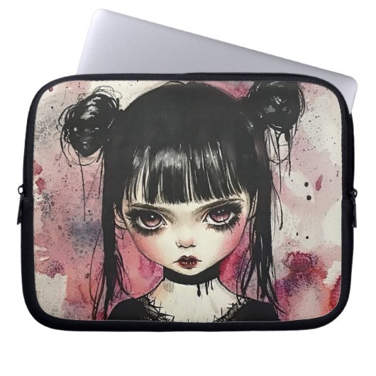Goth Girl Laptopschutzhülle (Vorderseite)