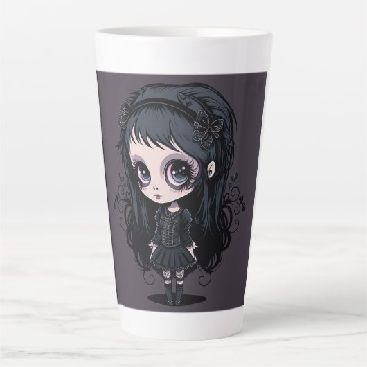 Goth Girl Latte Tasse (Vorderseite)