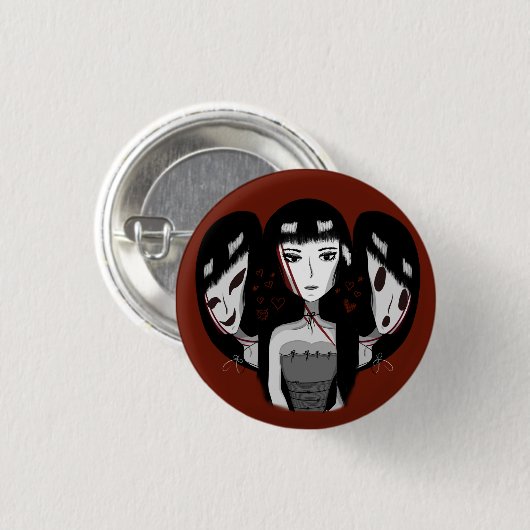 Goth-Girl mit ihren vielen Persönlichkeiten  Button (Vorne & Hinten)