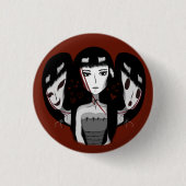 Goth-Girl mit ihren vielen Persönlichkeiten  Button (Vorderseite)