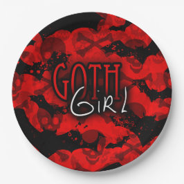 Goth Girl Paper Plate Pappteller