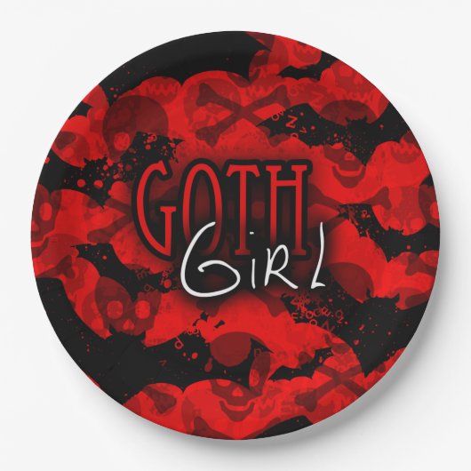 Goth Girl Paper Plate Pappteller (Vorderseite)