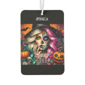 Goth Girl Personalisiert Name Halloween Autolufterfrischer (Rückseite)