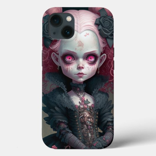 Goth Girl Pink Black Creepy Niedlich Case-Mate iPhone Hülle (Rückseite)