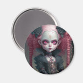 Goth Girl Pink Black Creepy Niedlich Magnet (Vorderseite/Rückseite)