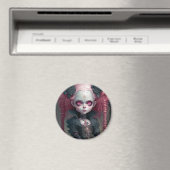 Goth Girl Pink Black Creepy Niedlich Magnet (In Situ (Geschirrspüler))