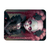 Goth Girl Pink Black Creepy Niedlich Magnet (Horizontal)