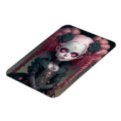 Goth Girl Pink Black Creepy Niedlich Magnet (Linke Seite)