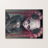Goth Girl Pink Black Creepy Niedlich Puzzle (Horizontal)